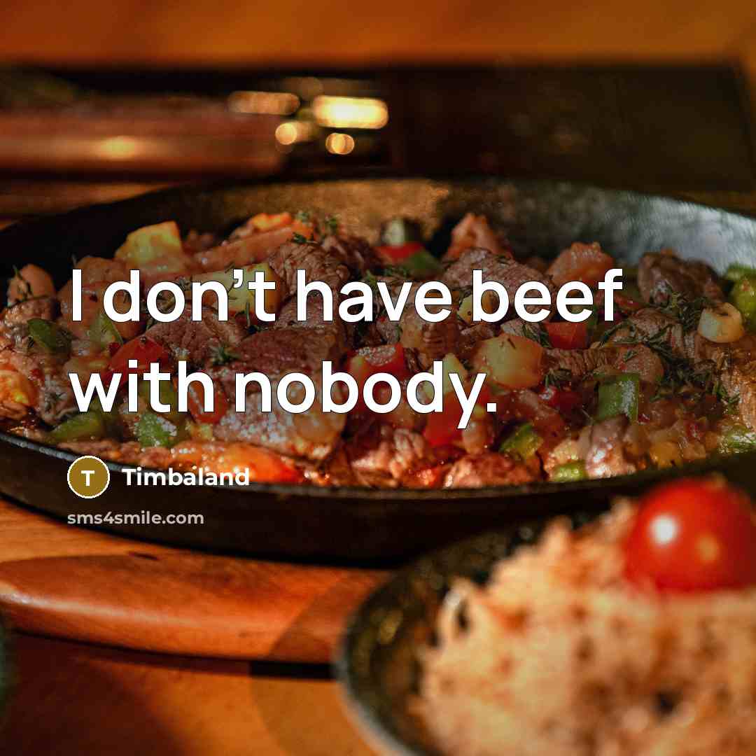 “I don't have beef with nobody.…” quote by Timbaland