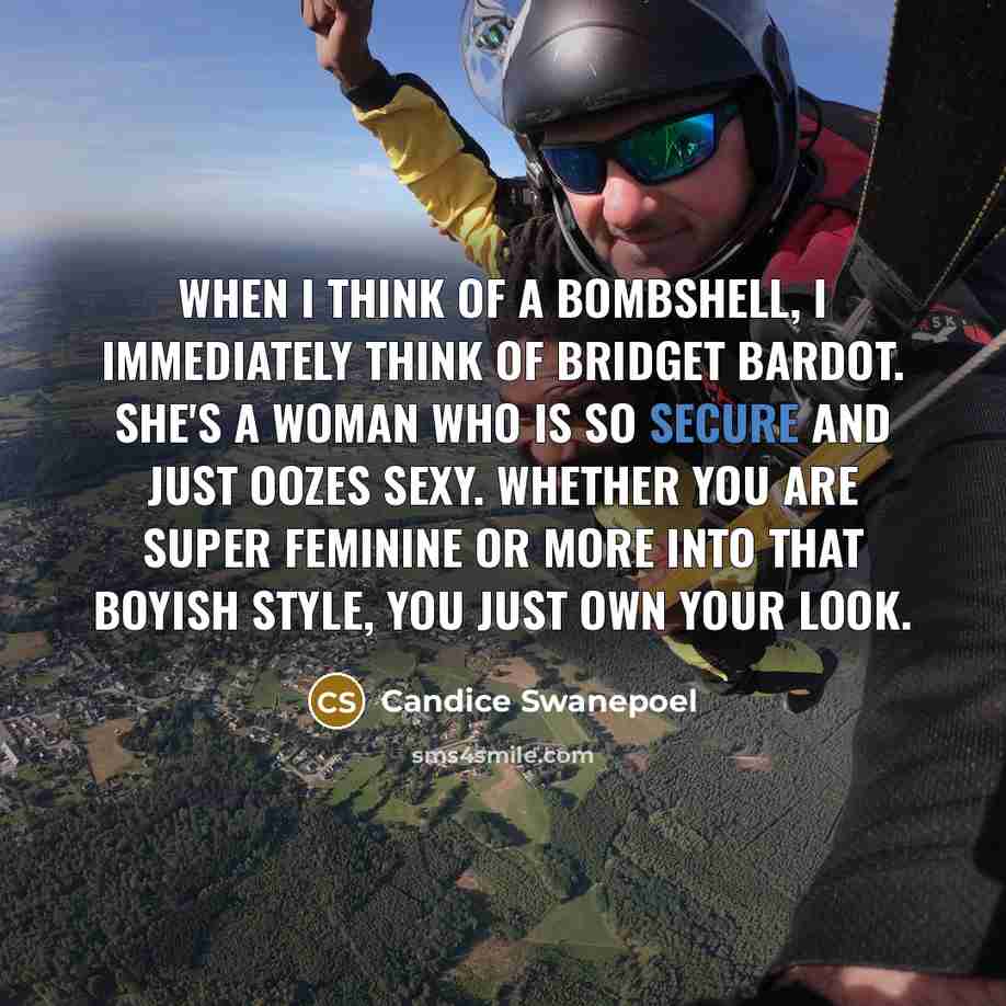 “When I think of a bombshell, I immediately think of…” quote by Candice Swanepoel