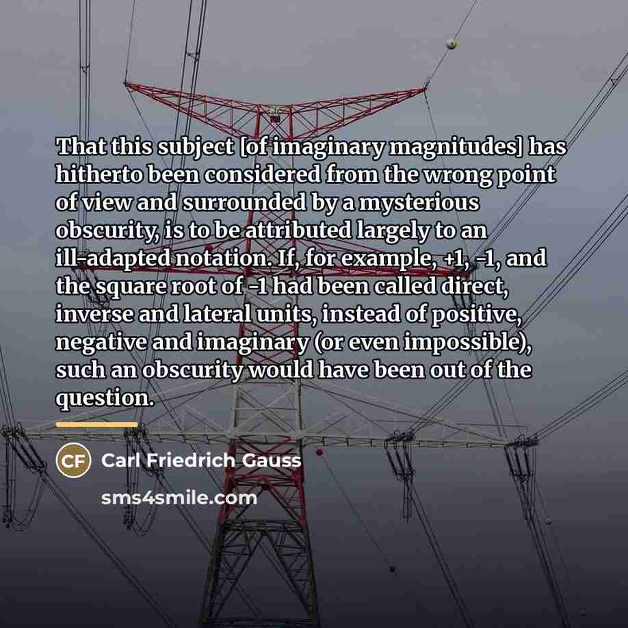 “That this subject [of imaginary magnitudes] has hitherto been considered…” quote by Carl Friedrich Gauss