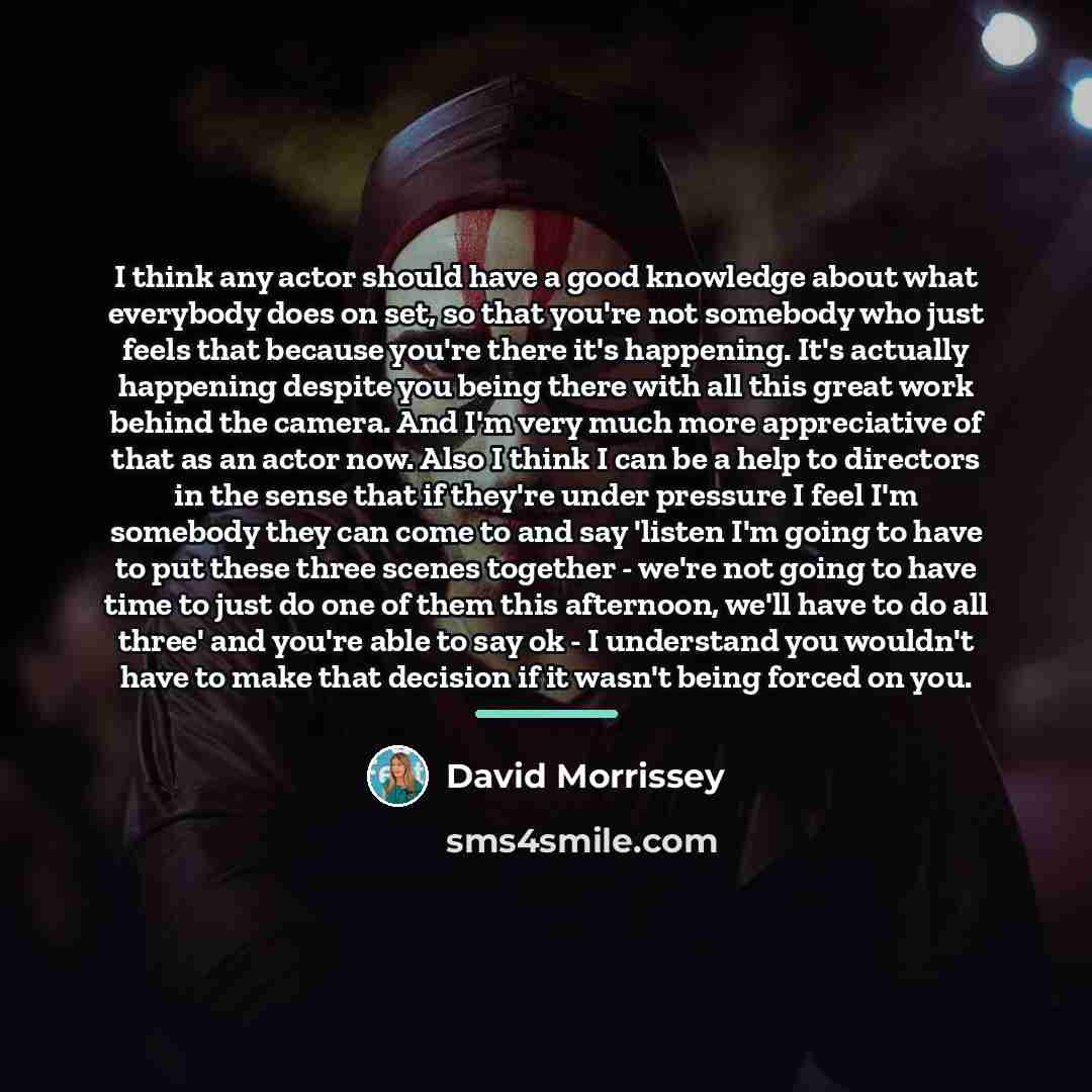 “I think any actor should have a good knowledge about…” quote by David Morrissey
