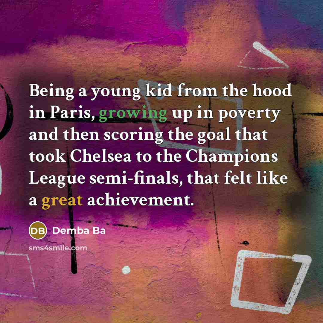 “Being a young kid from the hood in Paris, growing…” quote by Demba Ba