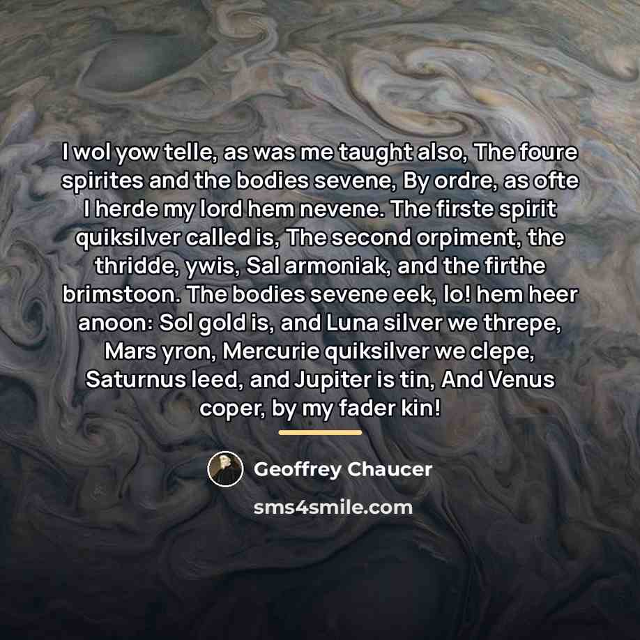 “I wol yow telle, as was me taught also, The…” quote by Geoffrey Chaucer