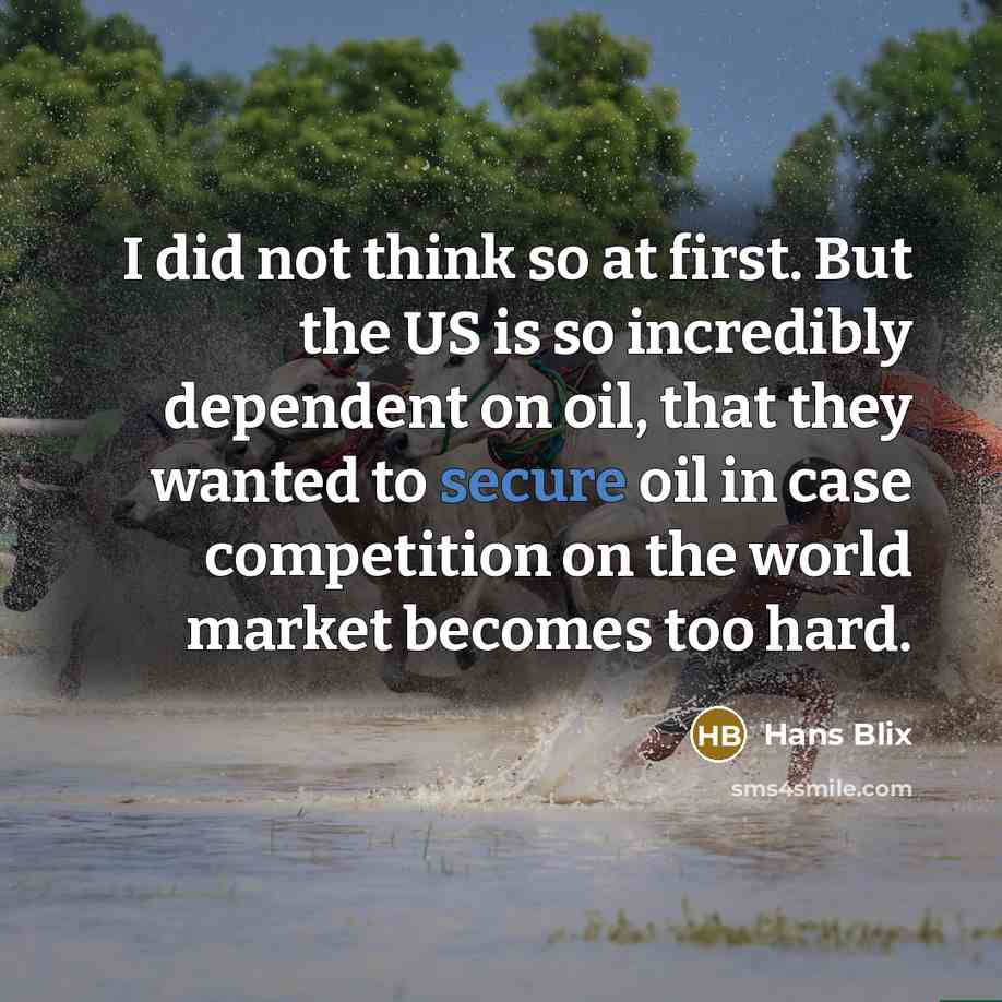 “I did not think so at first. But the US…” quote by Hans Blix