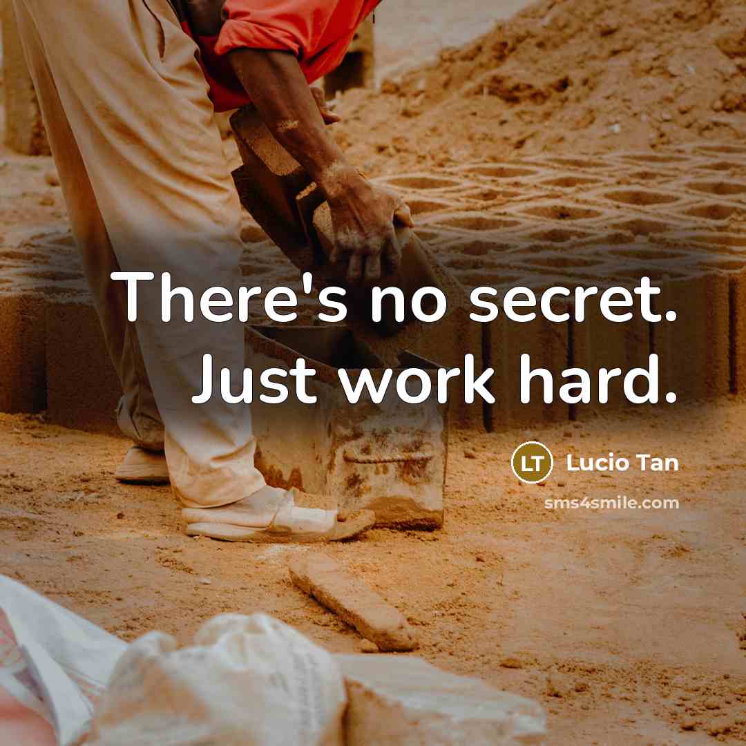 “There's no secret. Just work hard.…” quote by Lucio Tan
