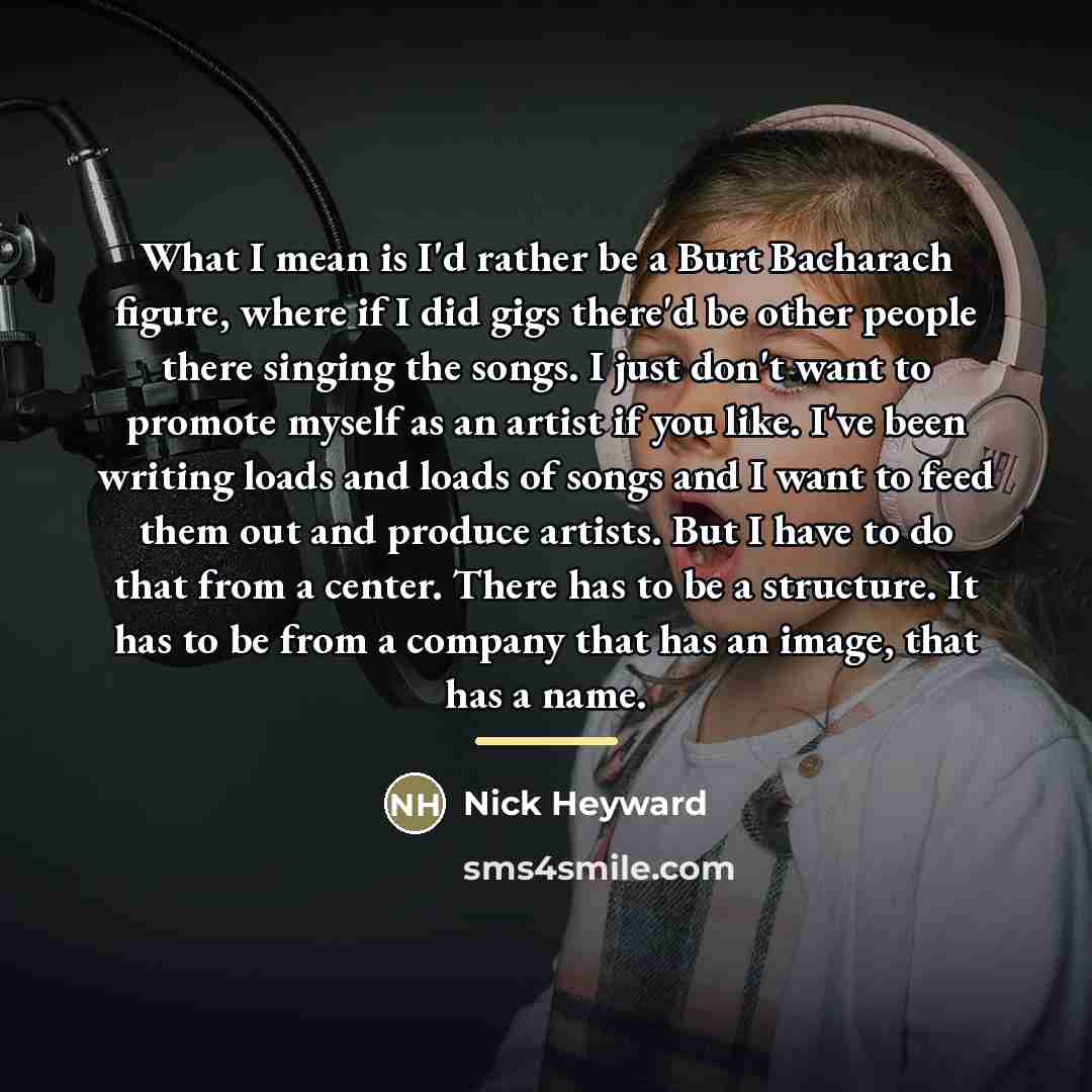 “What I mean is I'd rather be a Burt Bacharach…” quote by Nick Heyward