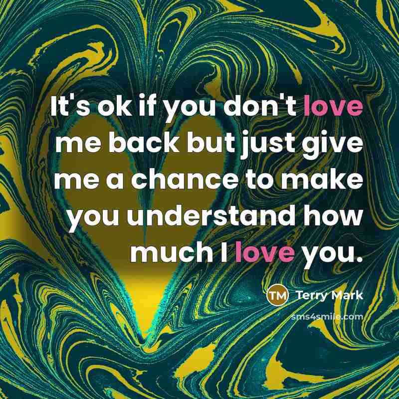 “It's ok if you don't love me back but just…” quote by Terry Mark