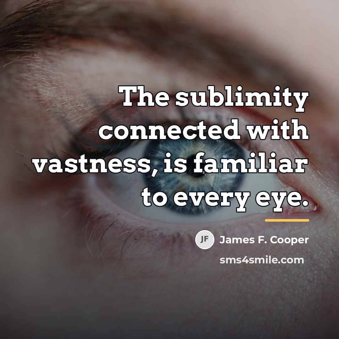 “The sublimity connected with vastness, is familiar to every eye.…” quote by James F. Cooper