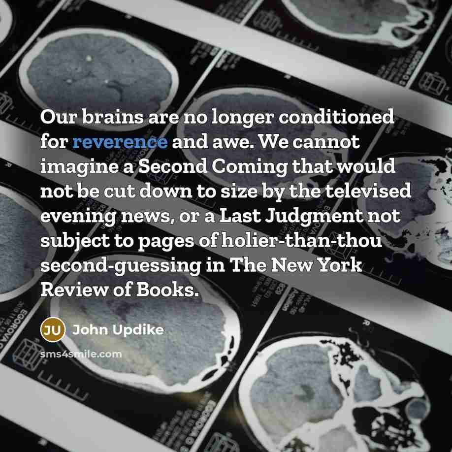 “Our brains are no longer conditioned for reverence and awe.…” quote by John Updike