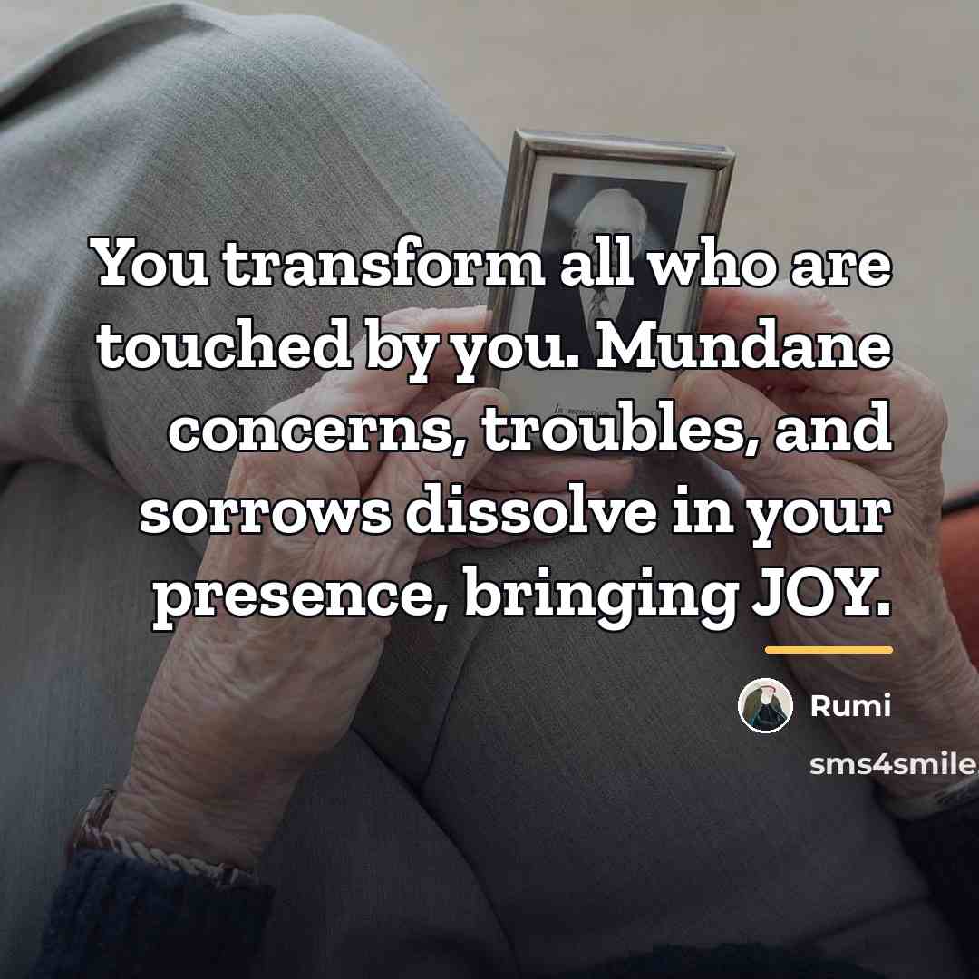 “You transform all who are touched by you. Mundane concerns,…” quote by Rumi