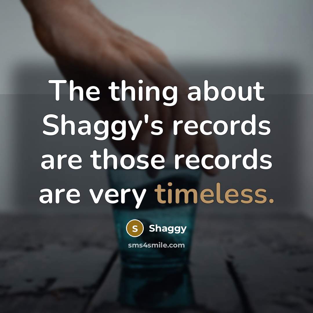 “The thing about Shaggy's records are those records are very…” quote by Shaggy