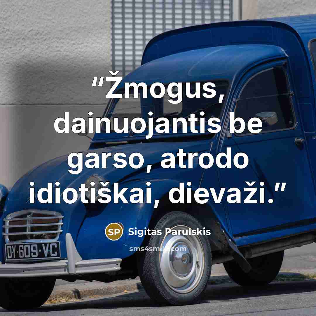 “Žmogus, dainuojantis be garso, atrodo idiotiškai, dievaži.” quote by Sigitas Parulskis