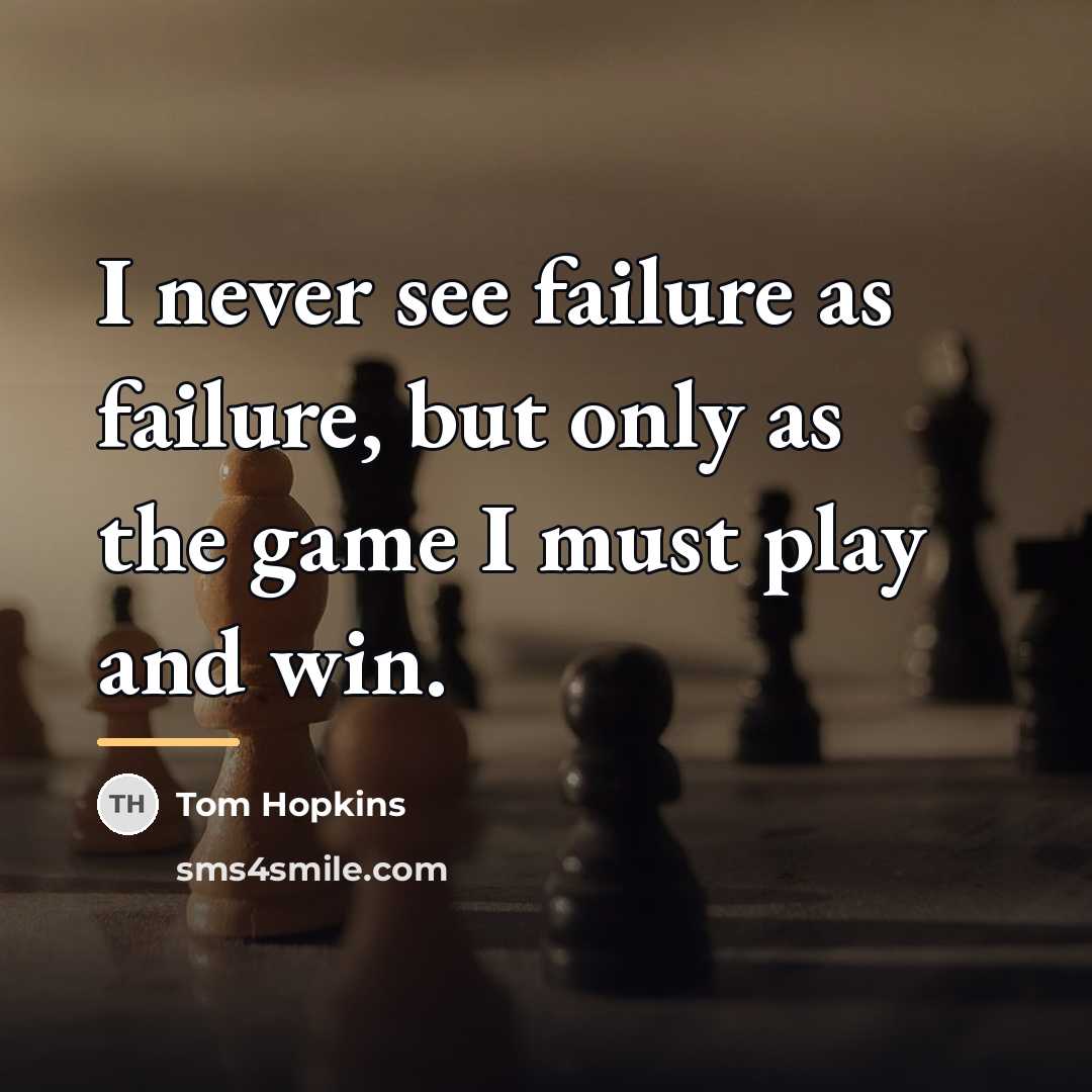 “I never see failure as failure, but only as the…” quote by Tom Hopkins