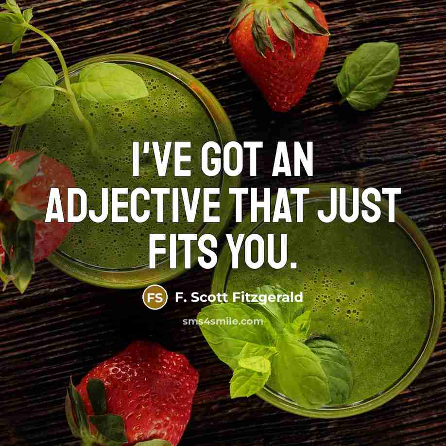 “I've got an adjective that just fits you.…” quote by F. Scott Fitzgerald