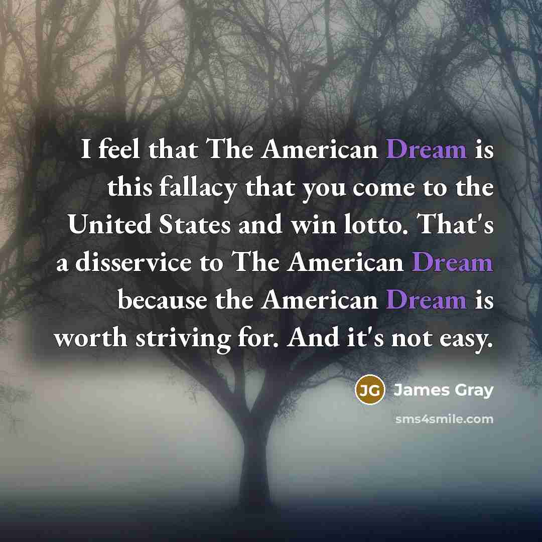“I feel that The American Dream is this fallacy that…” quote by James Gray