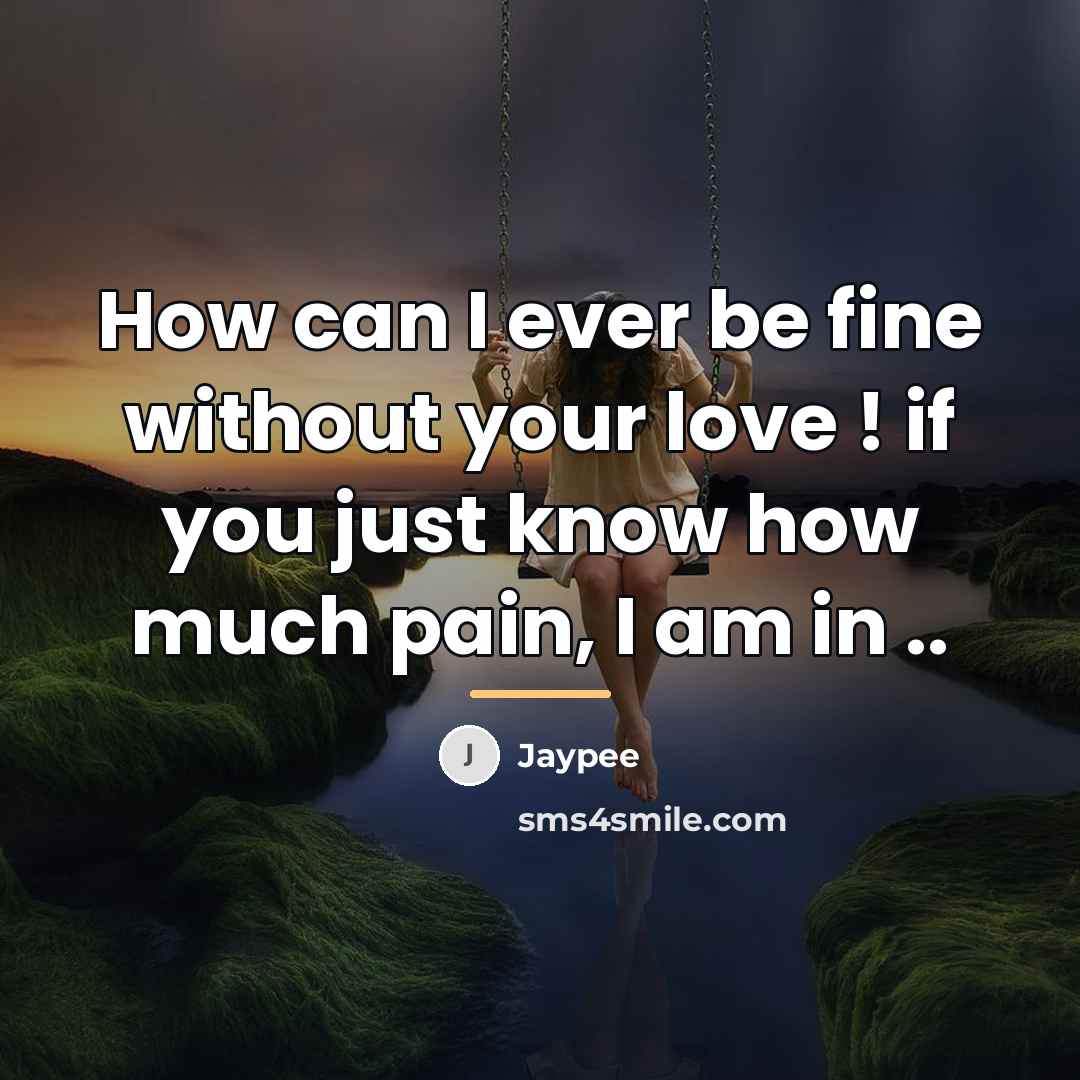 “How can I ever be fine without your love !…” quote by Jaypee