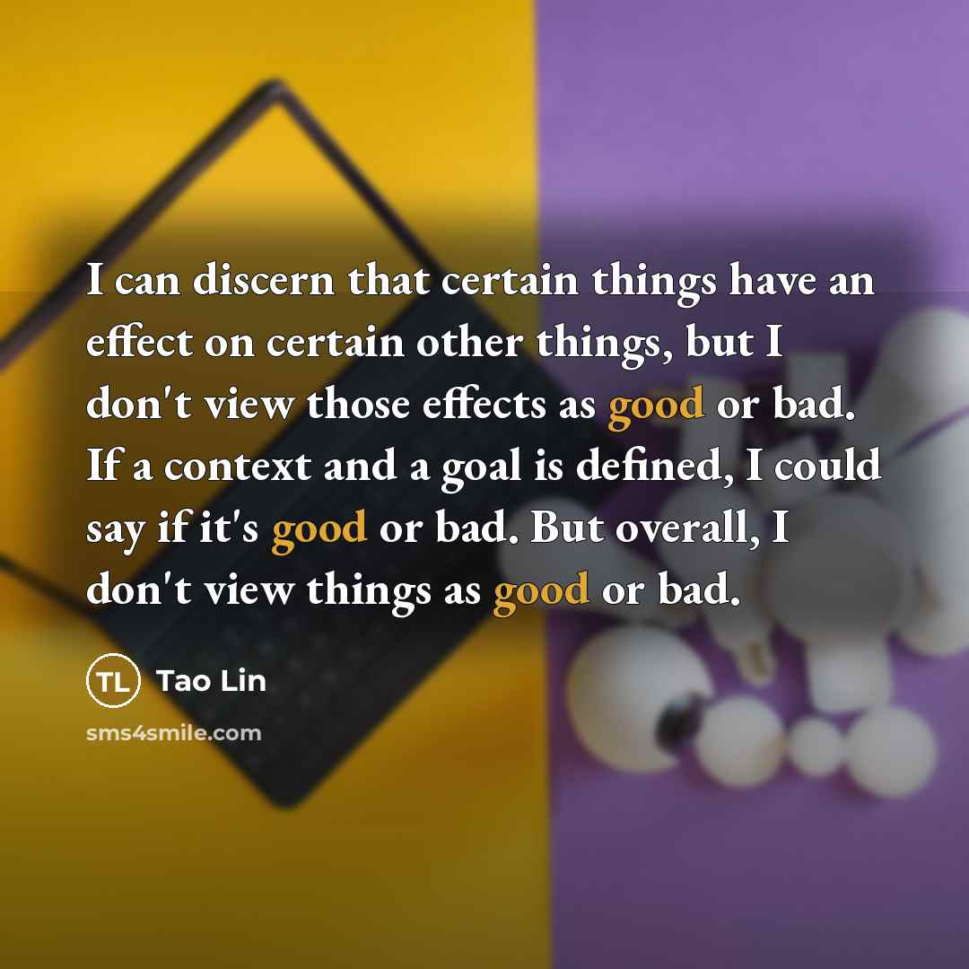 “I can discern that certain things have an effect on…” quote by Tao Lin