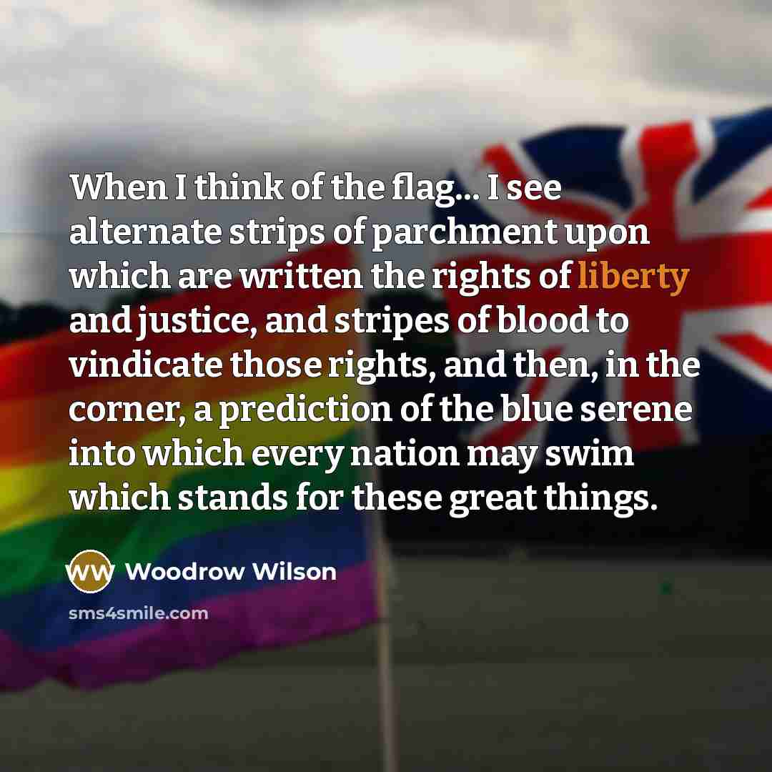 “When I think of the flag.... I see alternate strips…” quote by Woodrow Wilson