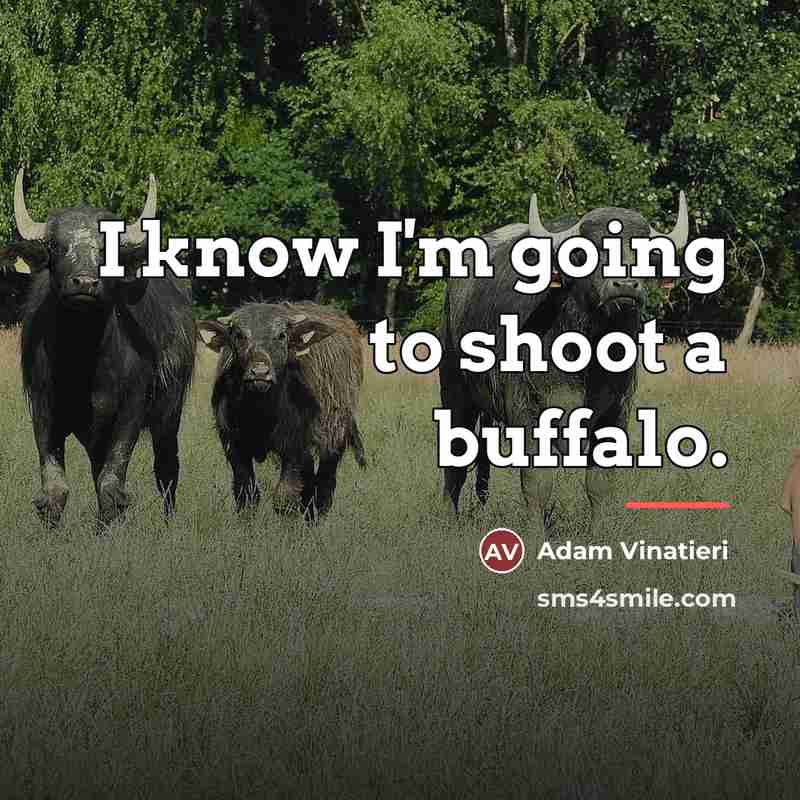 “I know I'm going to shoot a buffalo.…” quote by Adam Vinatieri