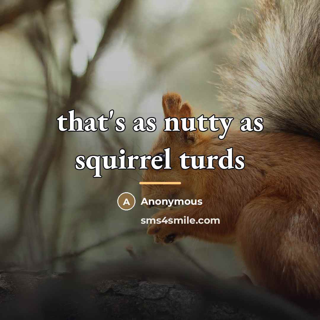 “that's as nutty as squirrel turds…” quote by Anonymous