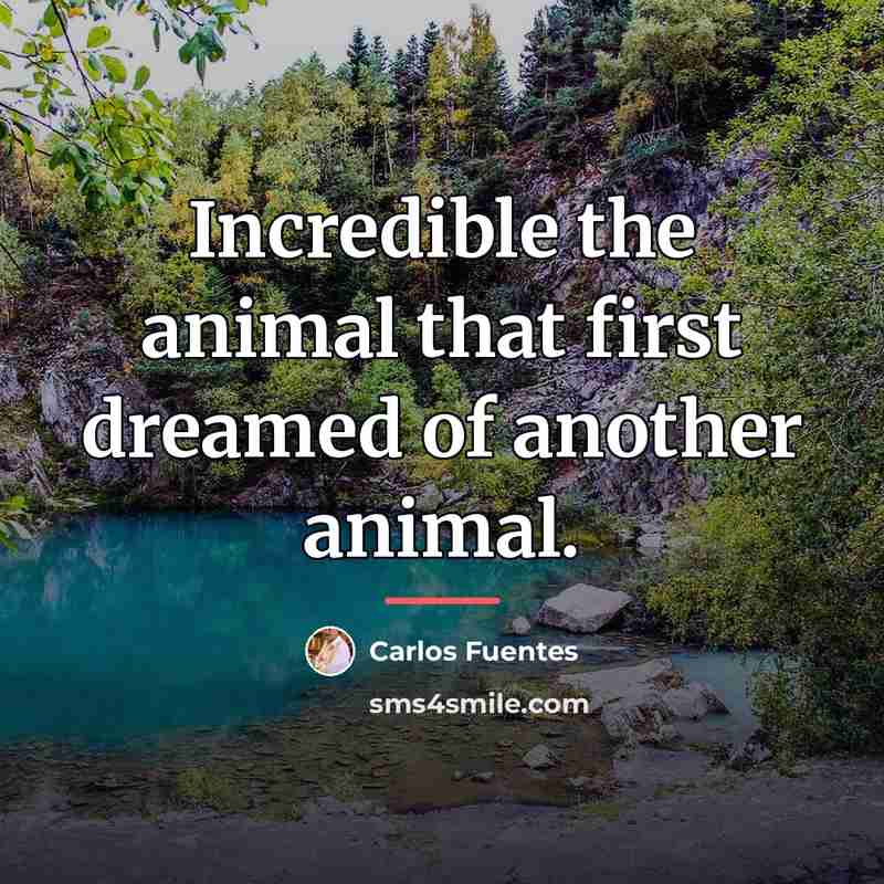 “Incredible the animal that first dreamed of another animal.…” quote by Carlos Fuentes