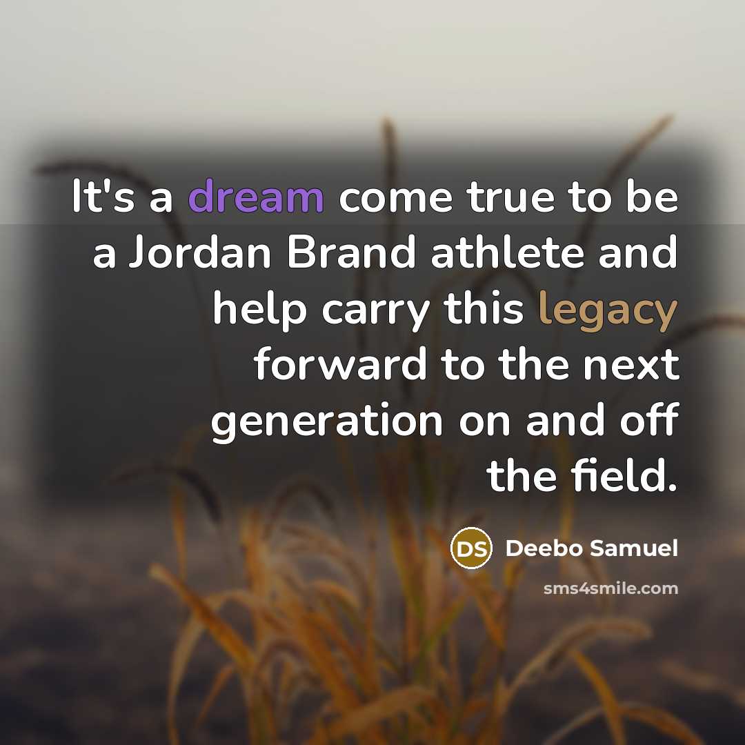 “It's a dream come true to be a Jordan Brand athlete and help carry this legacy forward to the next generation on and off the field.” quote by Deebo Samuel