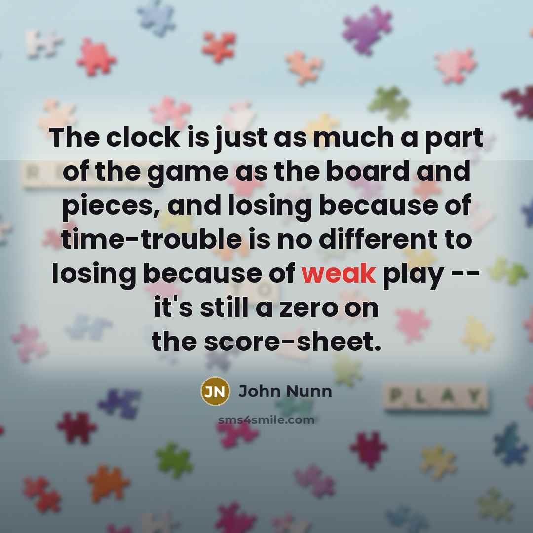 “The clock is just as much a part of the…” quote by John Nunn