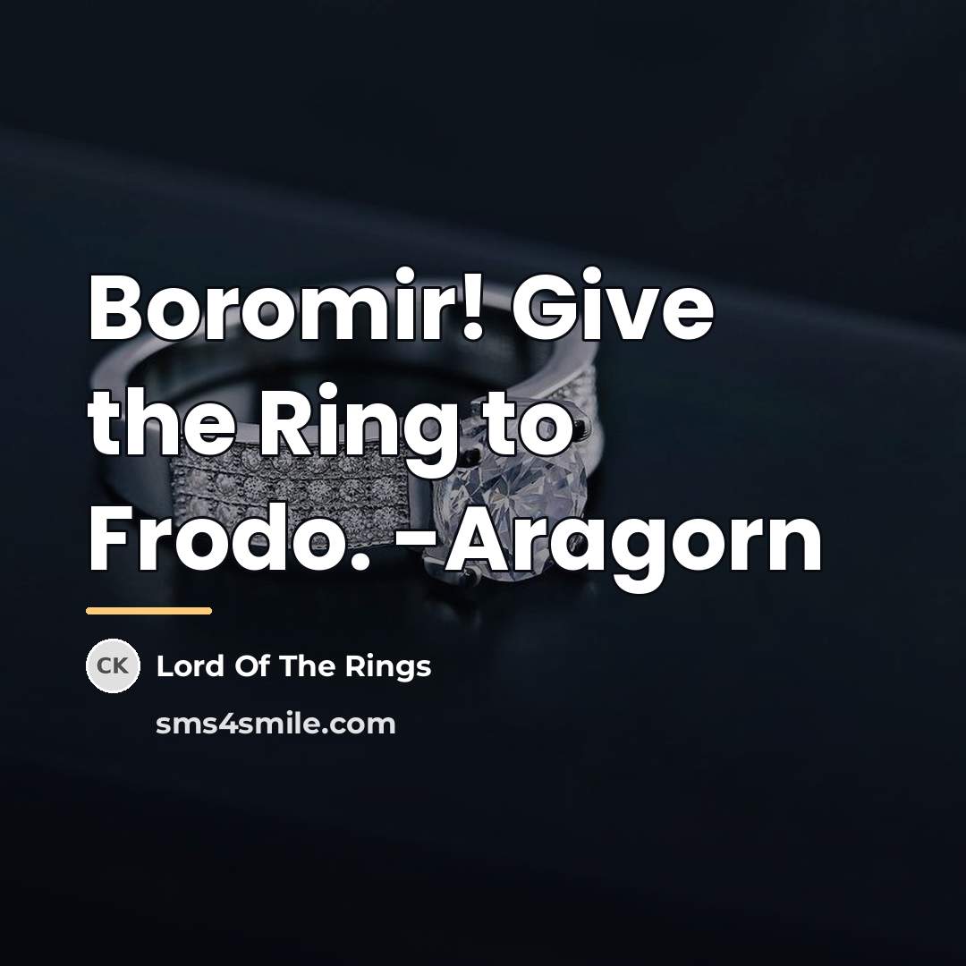 “Boromir! Give the Ring to Frodo. -Aragorn…” quote by Lord Of The Rings