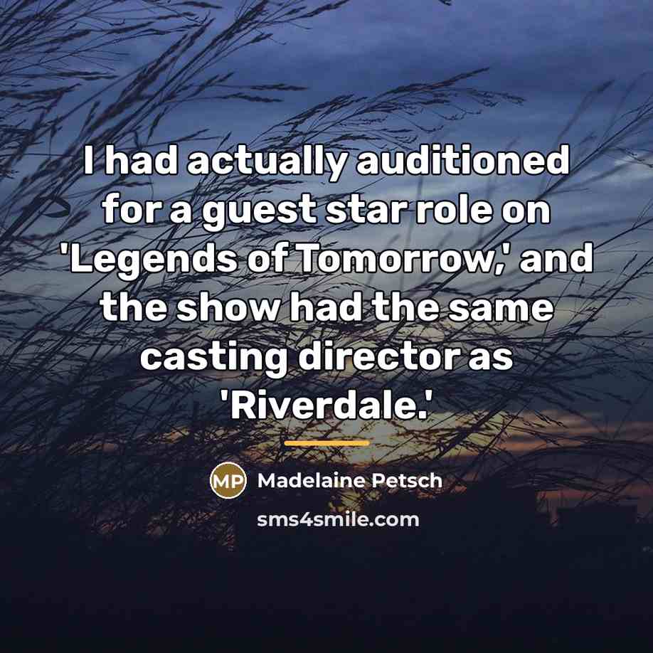 “I had actually auditioned for a guest star role on…” quote by Madelaine Petsch