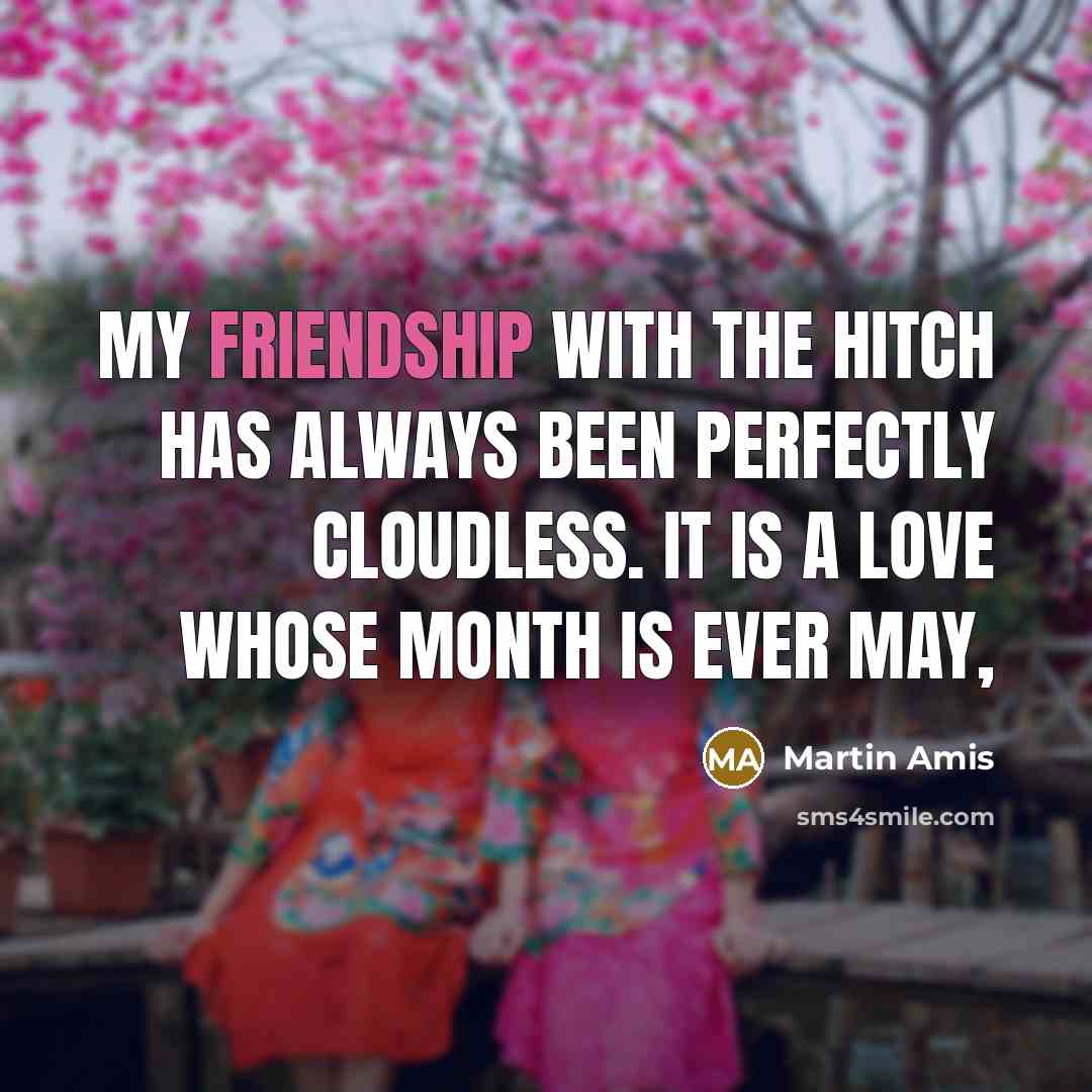 “My friendship with the Hitch has always been perfectly cloudless.…” quote by Martin Amis