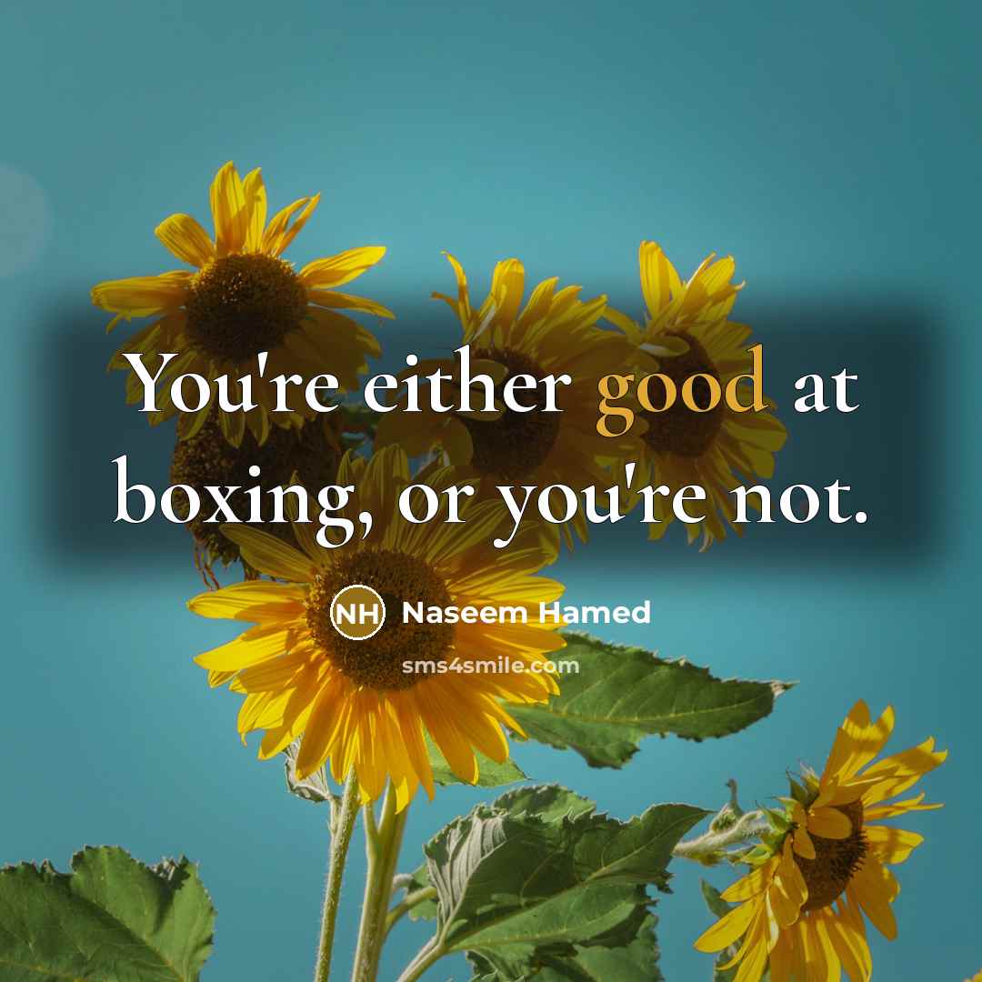 “You're either good at boxing, or you're not.…” quote by Naseem Hamed