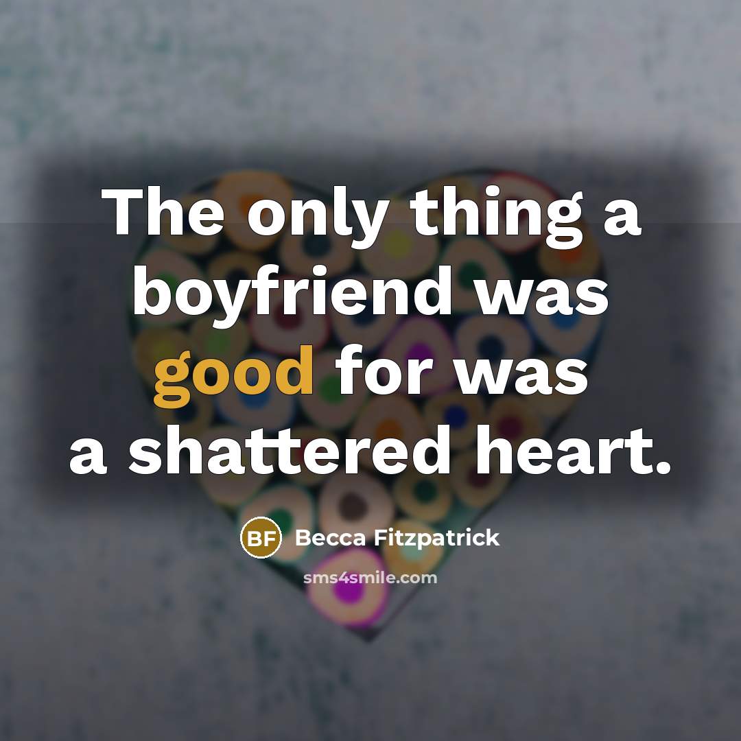 “The only thing a boyfriend was good for was a…” quote by Becca Fitzpatrick
