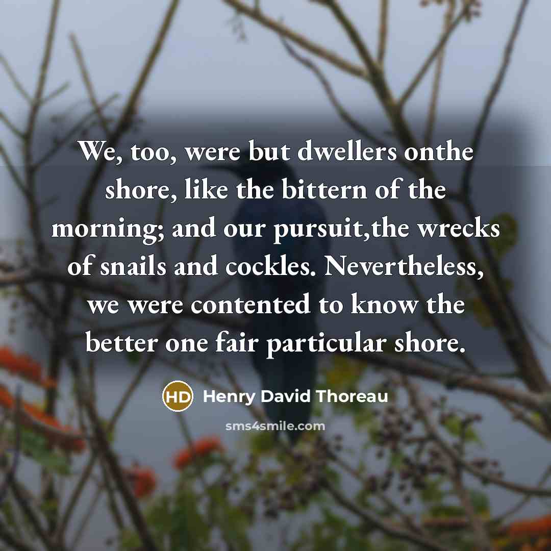 “We, too, were but dwellers onthe shore, like the bittern…” quote by Henry David Thoreau
