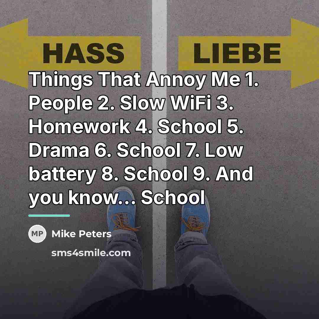 “Things That Annoy Me 1. People 2. Slow WiFi 3.…” quote by Mike Peters