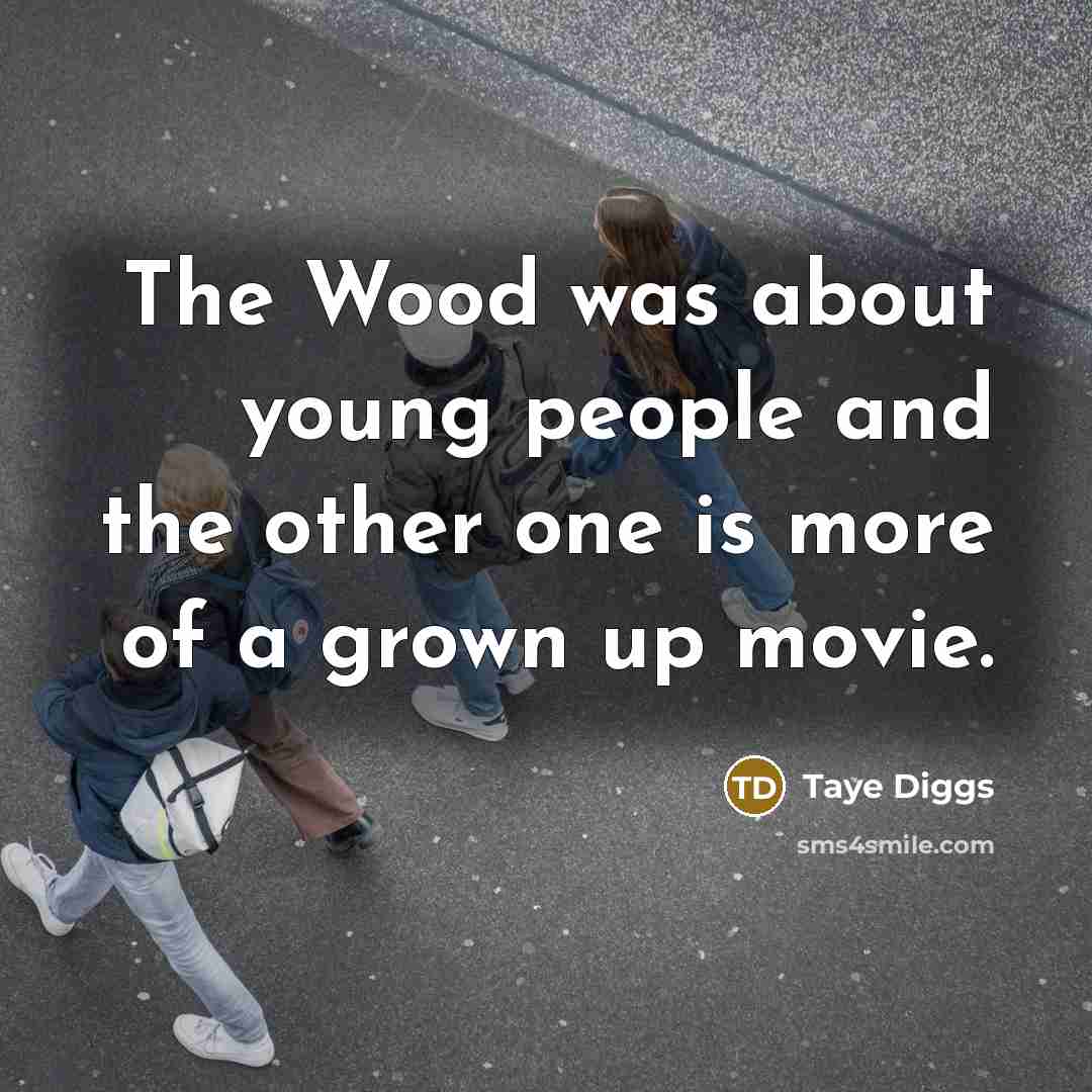 “The Wood was about young people and the other one…” quote by Taye Diggs