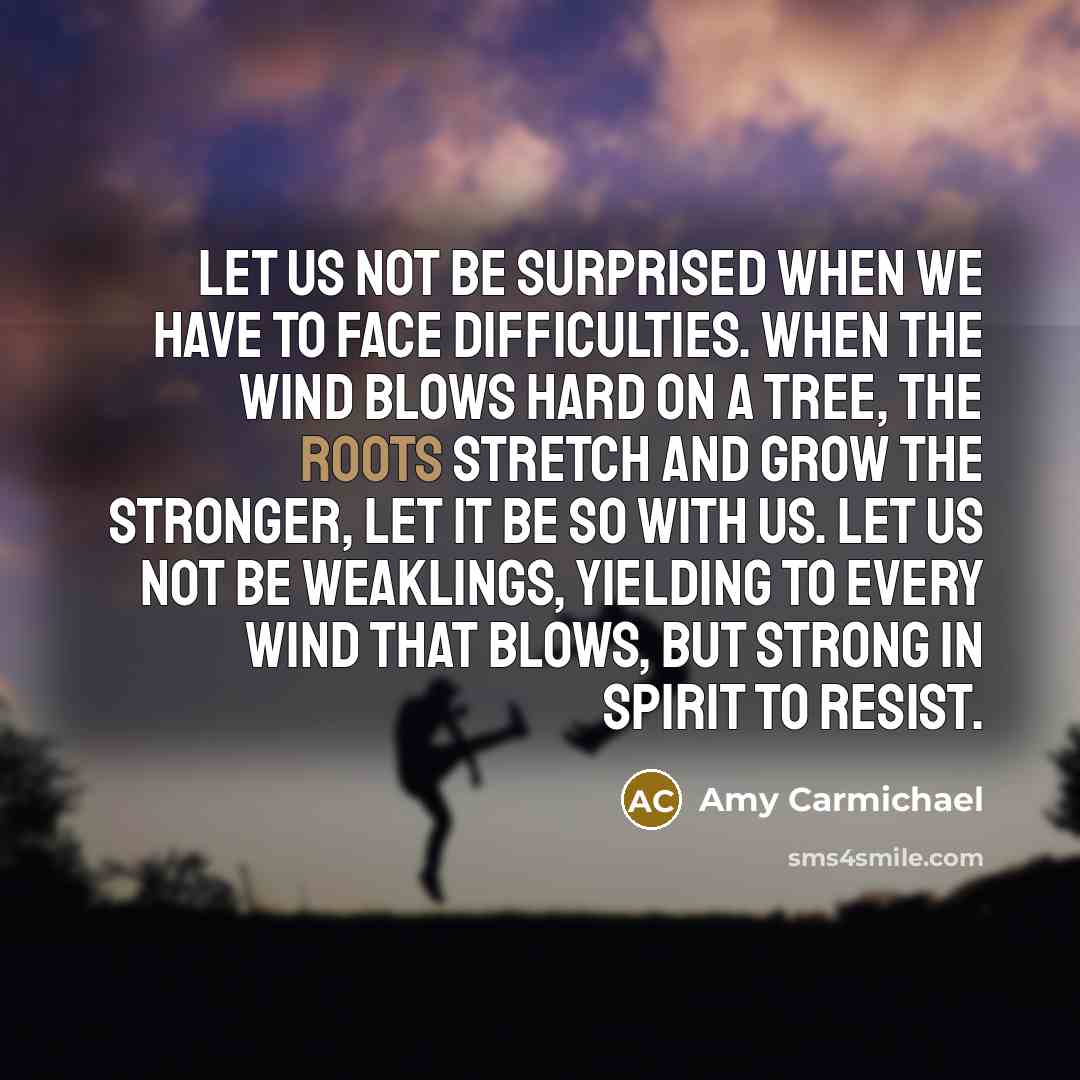 “Let us not be surprised when we have to face…” quote by Amy Carmichael