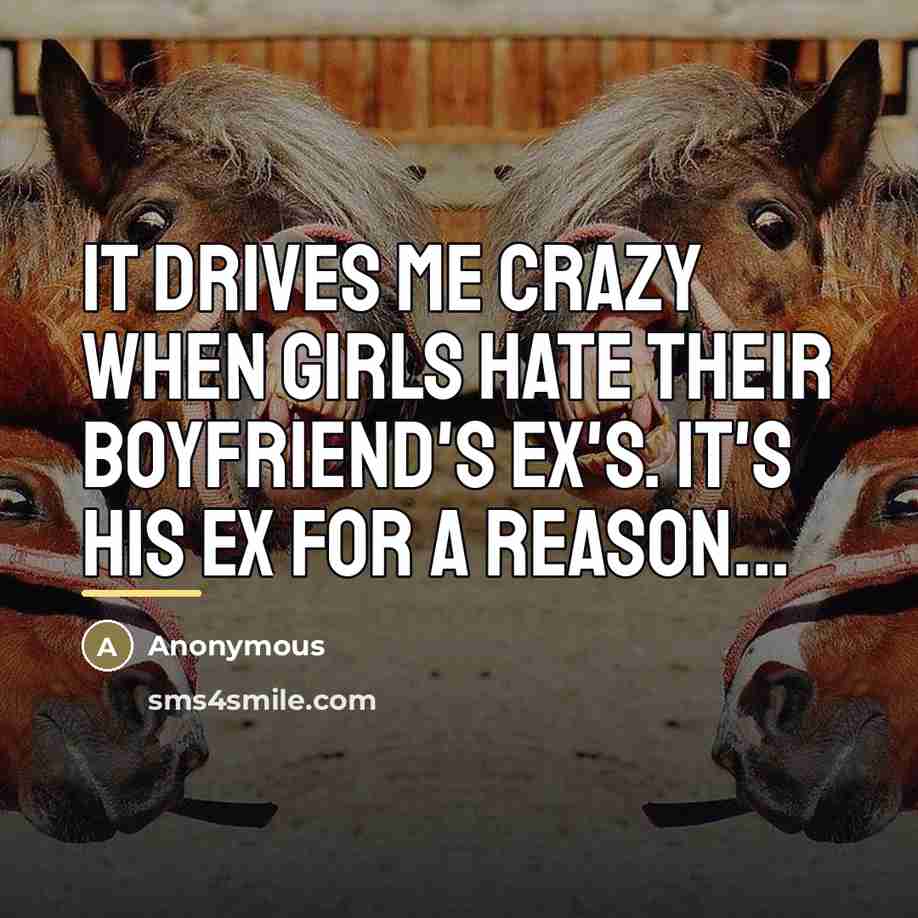 “It drives me crazy when girls hate their boyfriend's ex's.…” quote by Anonymous