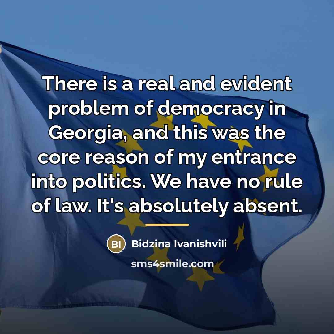 “There is a real and evident problem of democracy in…” quote by Bidzina Ivanishvili