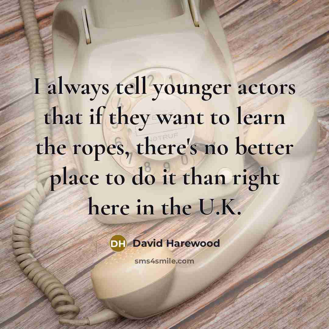 “I always tell younger actors that if they want to…” quote by David Harewood