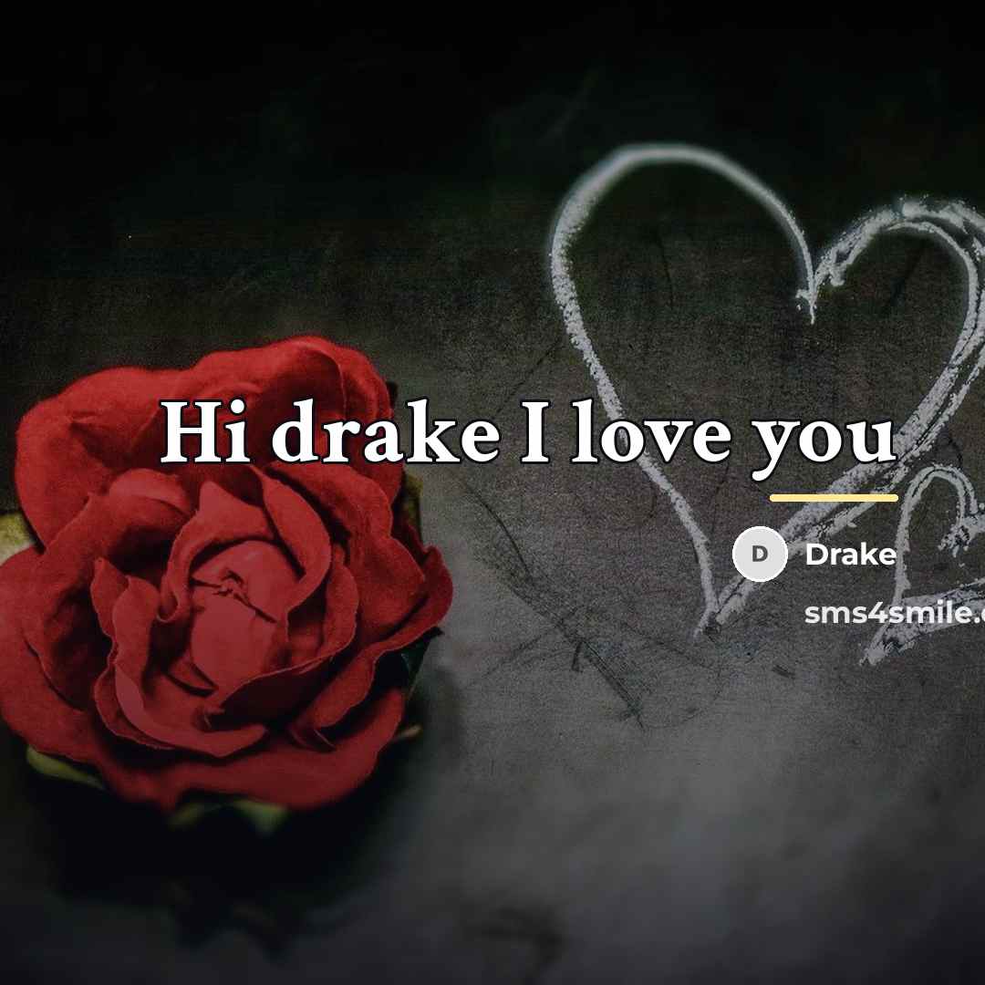“Hi drake I love you…” quote by Drake