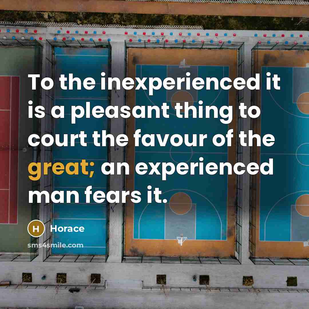 “To the inexperienced it is a pleasant thing to court…” quote by Horace
