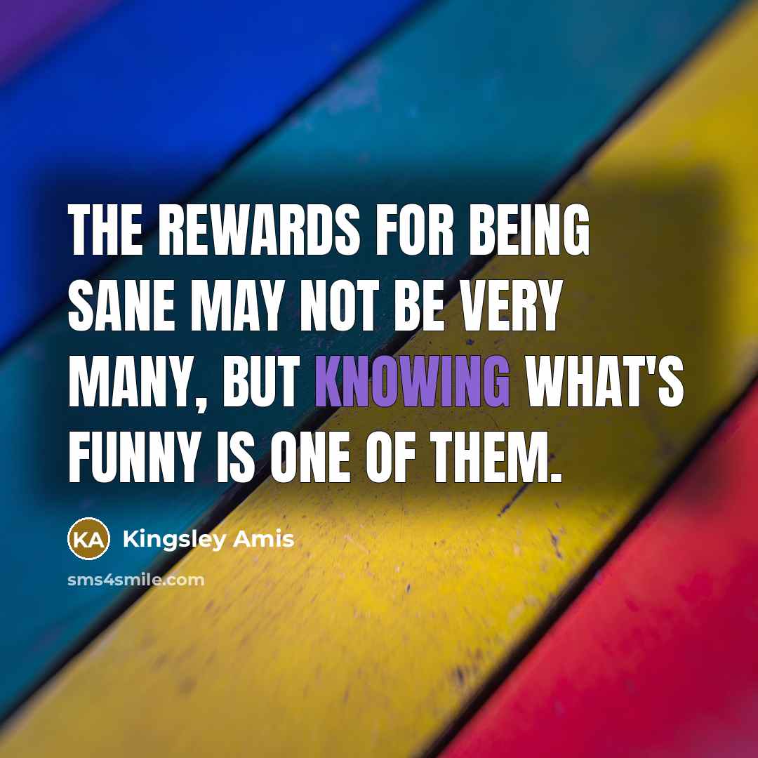 “The rewards for being sane may not be very many,…” quote by Kingsley Amis