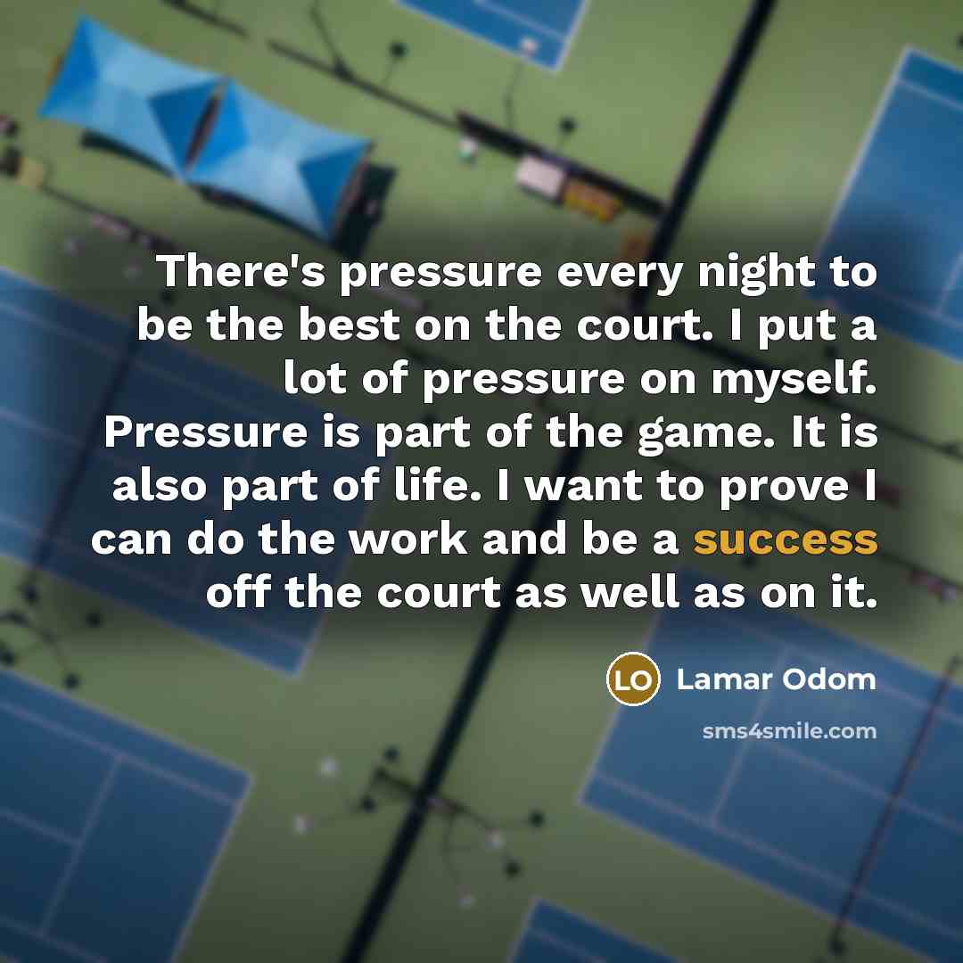 “There's pressure every night to be the best on the…” quote by Lamar Odom