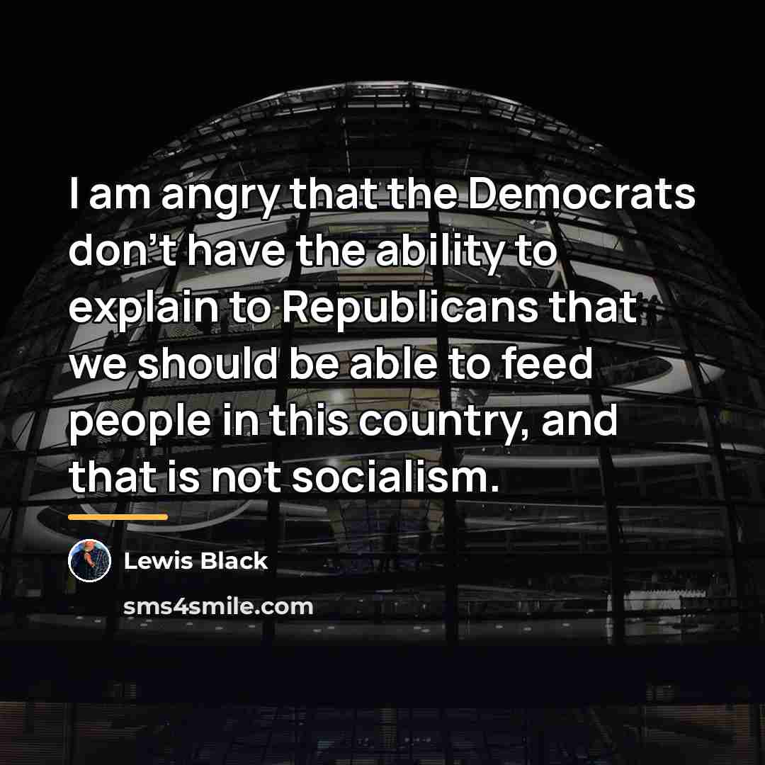 “I am angry that the Democrats don't have the ability…” quote by Lewis Black