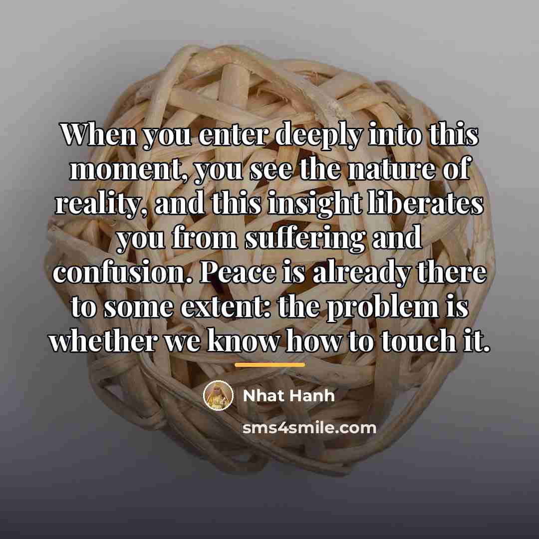 “When you enter deeply into this moment, you see the…” quote by Nhat Hanh