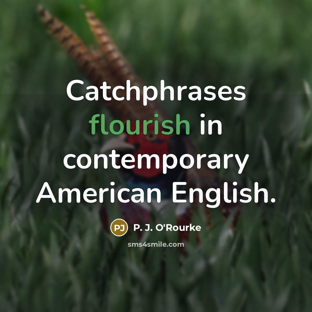 “Catchphrases flourish in contemporary American English.…” quote by P. J. O'Rourke