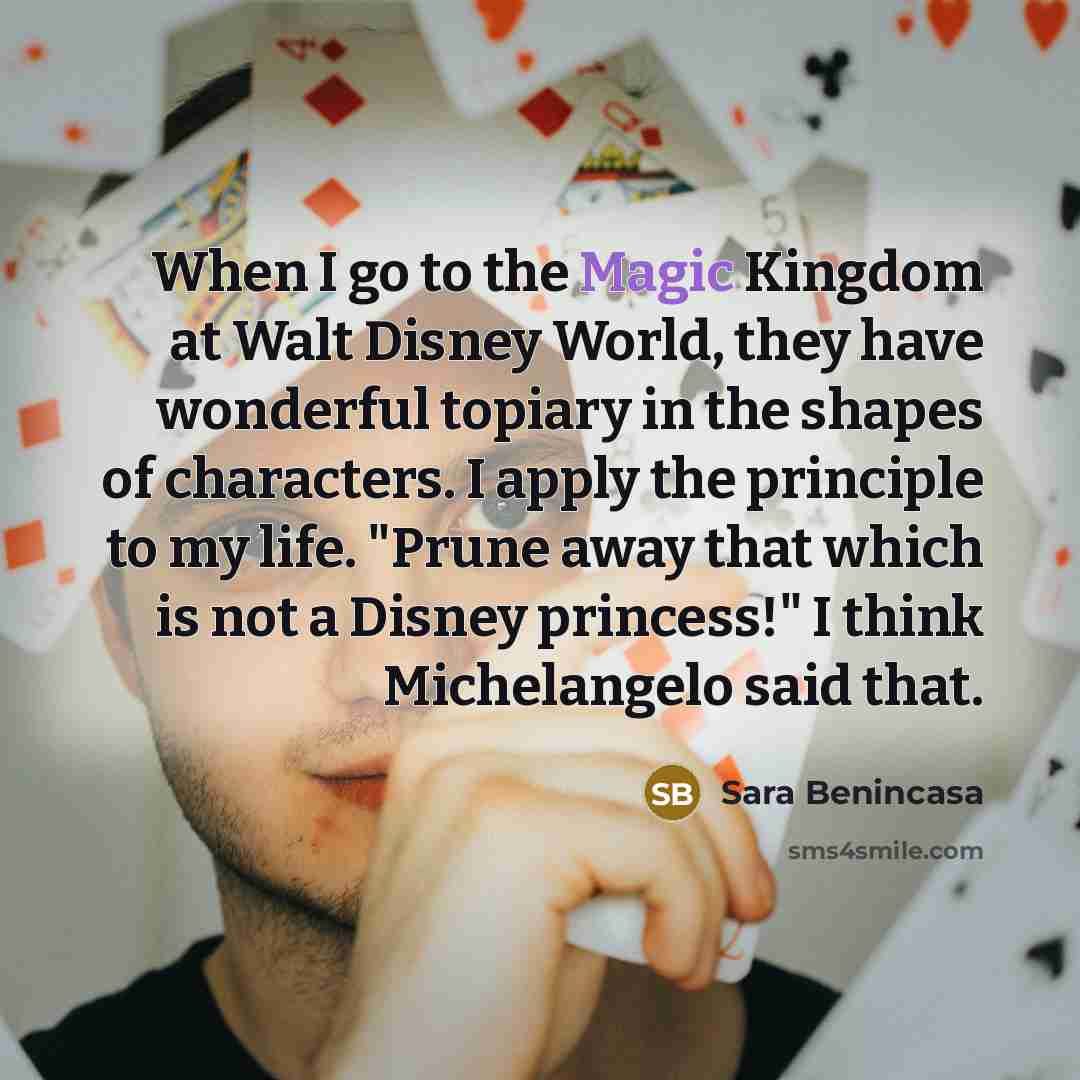 “When I go to the Magic Kingdom at Walt Disney…” quote by Sara Benincasa