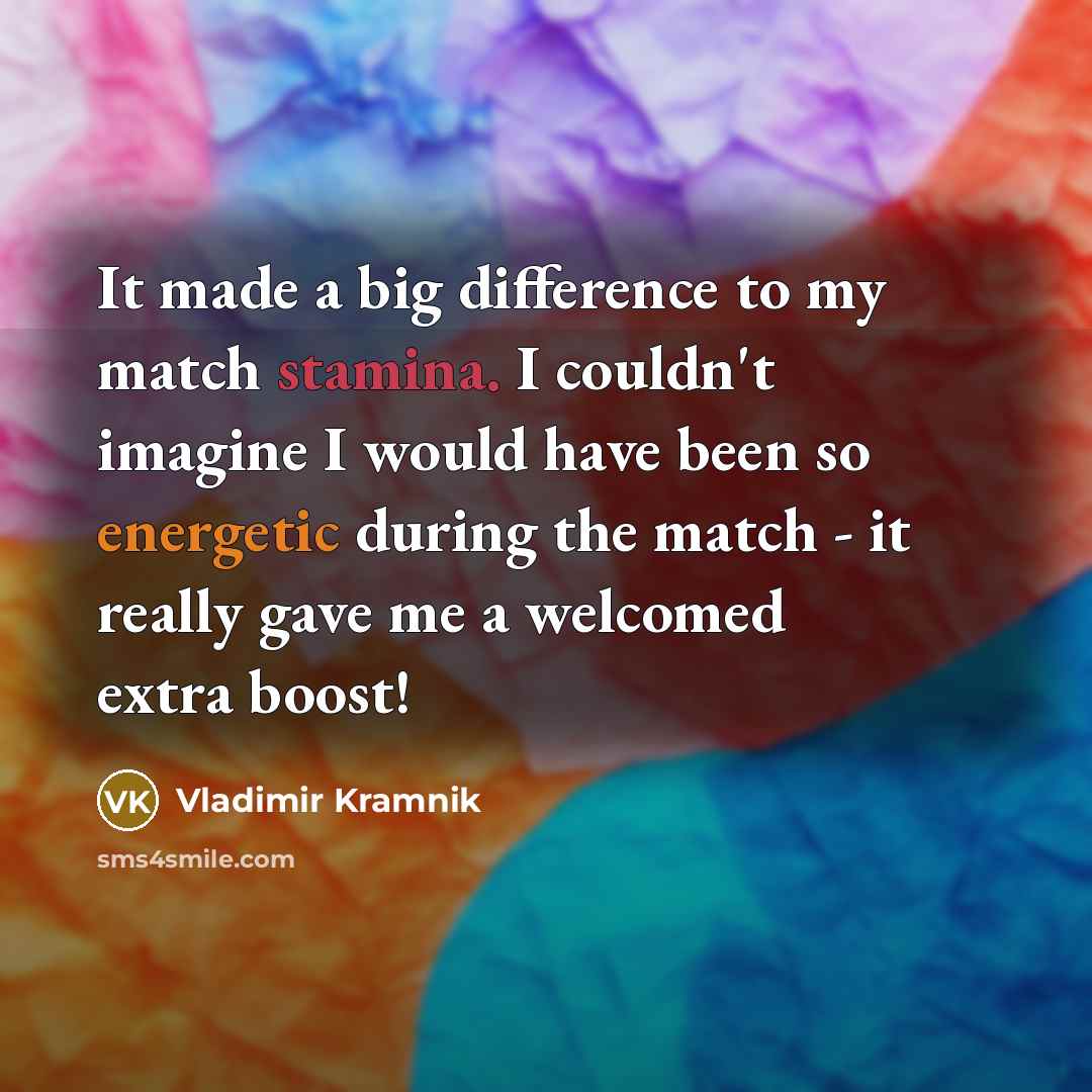 “It made a big difference to my match stamina. I…” quote by Vladimir Kramnik