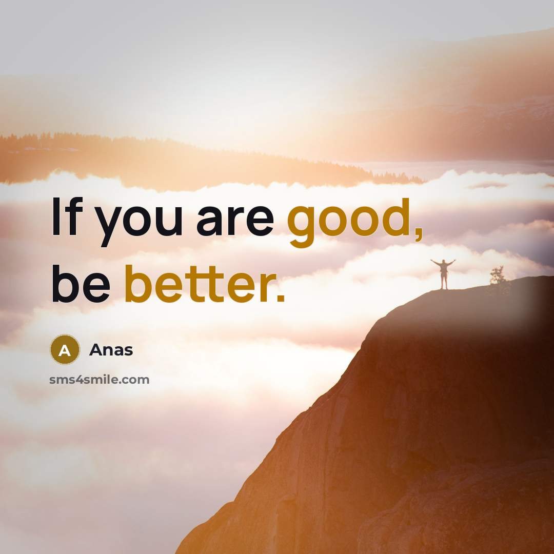 “If you are good, be better.” quote by Anas