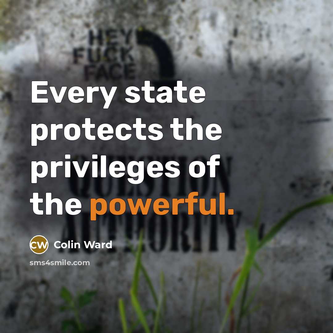 “Every state protects the privileges of the powerful.…” quote by Colin Ward