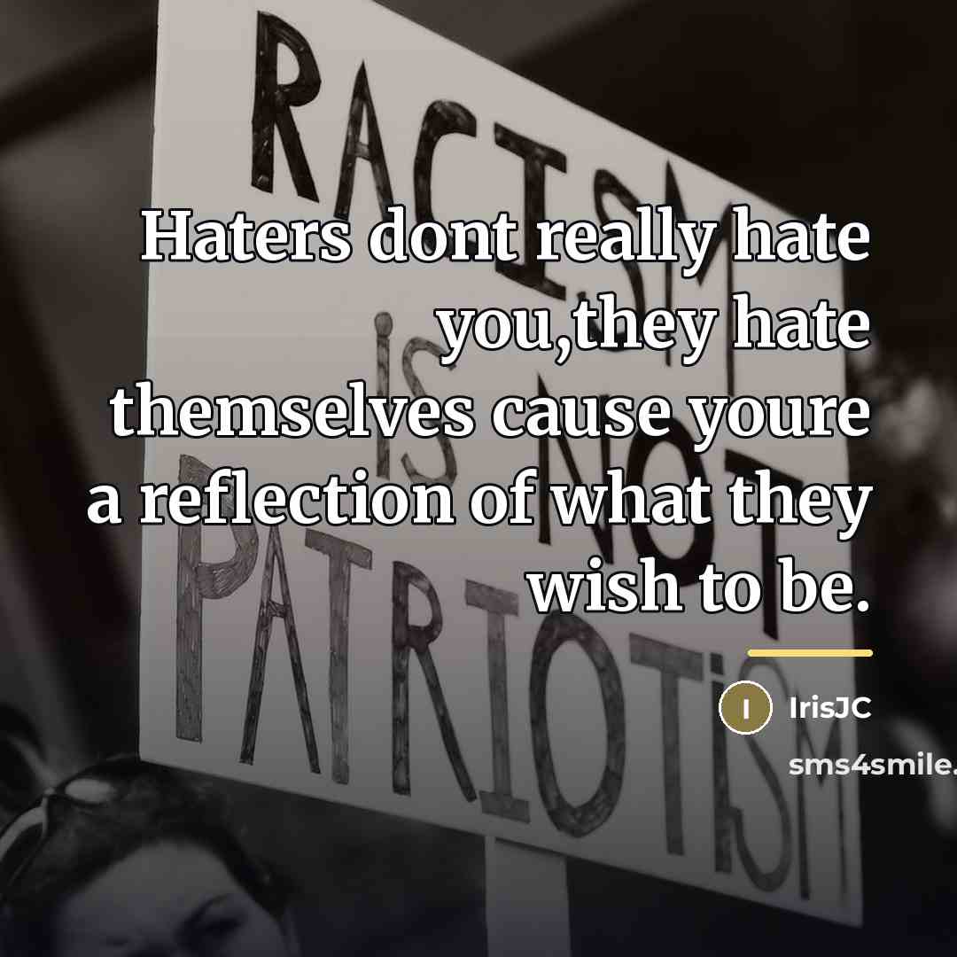 “Haters dont really hate you,they hate themselves cause youre a…” quote by IrisJC